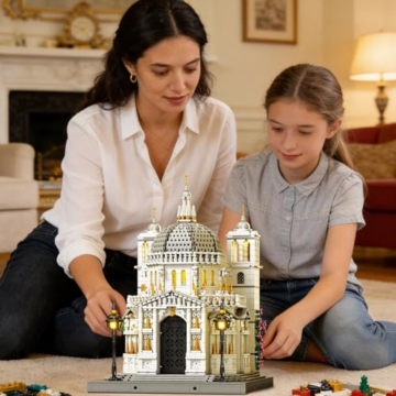 Reobrix Venedig Kirchen Baustein Set für Erwachsene mit Beleuchtung, 55014 Venedig Architektur Modell der Kirche Santa Maria Della Salute, Sammlerstück und Bauspielzeug für Erwachsene (4270 Teile) - 8