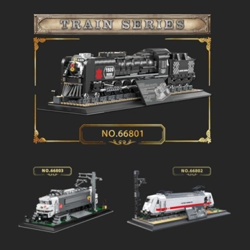 Reobrix Zug Baustein Modell 66801, Sammlerstück Dampflokomotive-Ausstellungsset, 1546 Teile Dampfmodell-Eisenbahn-Bausteine, Geschenkset für Jungen ab 14 Jahren und Erwachsene - 6