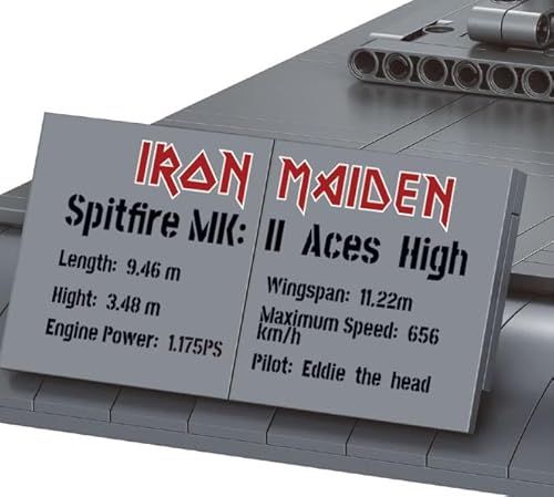 Revell Brick System Iron Maiden Spitfire MK.II Aces High | Klemmbaustein Set 1:18 mit 2802 Teilen | mit Eddie Pilot Figur, beweglichem Propeller & Cockpit | ab 18 Jahren - 9