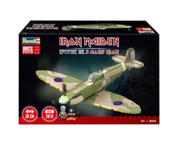 Revell Brick System Iron Maiden Spitfire MK.II Aces High | Klemmbaustein Set 1:18 mit 2802 Teilen | mit Eddie Pilot Figur, beweglichem Propeller & Cockpit | ab 18 Jahren - 10