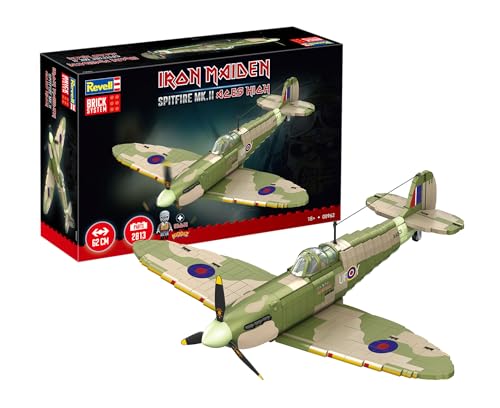 Revell Brick System Iron Maiden Spitfire MK.II Aces High | Klemmbaustein Set 1:18 mit 2802 Teilen | mit Eddie Pilot Figur, beweglichem Propeller & Cockpit | ab 18 Jahren - 1