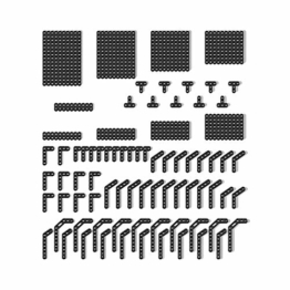 RGEAR Technik Ersatzteile Set, Lochbalken Liftarm x 15, Liftarm 2x4 Noppen L-Form in Schwarz, Steine Einzelteile, Kompatibel mit Lego Technic, (282QHA26Z4F37L2FJFT18Q) - 1