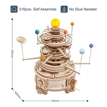 ROBOTIME 3D Holzpuzzle Sonnensystem Modellbausätze für Erwachsene zum Bauen Holz Puzzle Modellbausatz - 4