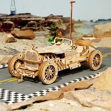 ROKR 3D Puzzle Holzpuzzle Modellbau - Car Holzbausatz - Weihnachten Geburtstagsgeschenk für Jugendliche und Erwachsene (Grand Prix Car) - 2