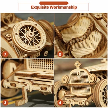 ROKR 3D Puzzle Holzpuzzle Modellbau - Car Holzbausatz - Weihnachten Geburtstagsgeschenk für Jugendliche und Erwachsene (Grand Prix Car) - 3