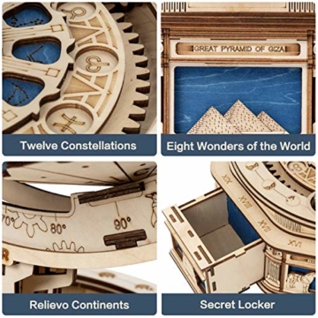 ROKR Globe Holzpuzzle Modellbausätze Puzzle 3D Bausatz Erwachsene - 3