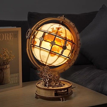 ROKR Holzpuzzle Erwachsene 3D Holz Puzzle Modell Mit Globus Modellbau, 180 Teilen, Luminous Globe - 2
