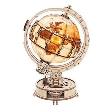 ROKR Holzpuzzle Erwachsene 3D Holz Puzzle Modell Mit Globus Modellbau, 180 Teilen, Luminous Globe - 1