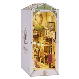 Rolife 3D Puzzles Holz Holzpuzzle Erwachsene DIY Bücherecke Holzmodelle Bausätze für Bücherregal Buchstützen Dekor (Sunshine Town) - 1