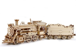 RoWood 3D Puzzle Dampflokomotive Modellbau aus Holz - DIY Holzpuzzle Modelleisenbahn Modellbausatz für Erwachsene und Kinder - Geschenke für Männer und Frauen - 1