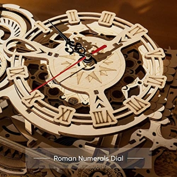 RoWood 3D Puzzle Eule Uhr Modellbau aus Holz mit Timer - DIY Holzpuzzle Modellbausatz Bastelsets für Erwachsene - Handwerk Holzbausatz Geschenk zum Geburtstag/Weihnachten - 4
