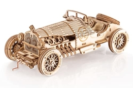 RoWood 3D Puzzle Rennwagen Modellbau Auto aus Holz - DIY Holzpuzzle Modellbausatz Basteln für Erwachsene und Kinder - Geschenke für Männer und Frauen - 1