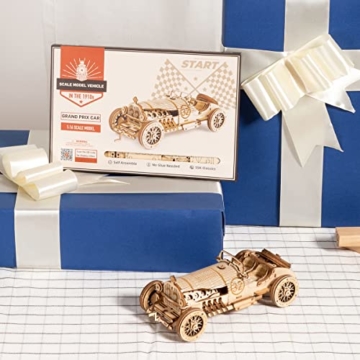RoWood 3D Puzzle Rennwagen Modellbau Auto aus Holz - DIY Holzpuzzle Modellbausatz Basteln für Erwachsene und Kinder - Geschenke für Männer und Frauen - 6