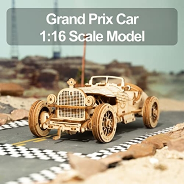 RoWood 3D Puzzle Rennwagen Modellbau Auto aus Holz - DIY Holzpuzzle Modellbausatz Basteln für Erwachsene und Kinder - Geschenke für Männer und Frauen - 9