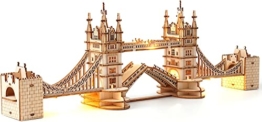 RoWood 3D Puzzle Tower Bridge Modellbau aus Holz - DIY Holzpuzzle Modellbausatz Bastelsets für Erwachsene - Handwerk Holzbausatz Geschenk zum Geburtstag/Weihnachten - 1