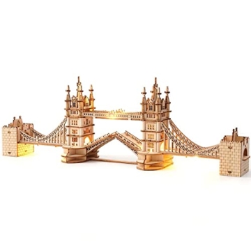 RoWood 3D Puzzle Tower Bridge Modellbau aus Holz - DIY Holzpuzzle Modellbausatz Bastelsets für Erwachsene - Handwerk Holzbausatz Geschenk zum Geburtstag/Weihnachten - 8