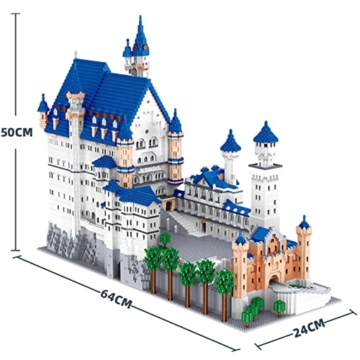 Schloss Neuschwanstein Modular House Building Blocks 11810 Clip Princess Castle Mini Building Blocks Modular Building Micro Diamond Particles Office Decorations Birthday Gifts Kompatibel mit Lego - 4