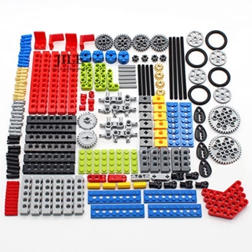 SENG Technik Ersatzteile Set, 182 Teile Ersatzteile Löcher Zahnräder Mechanische Technologie Teile Klemmbausteine Kompatibel mit Lego - 2