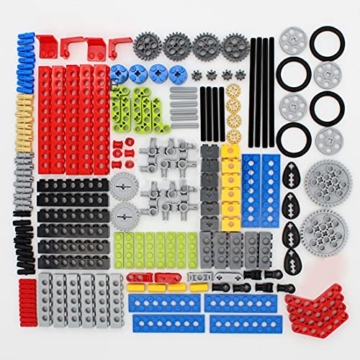 SENG Technik Ersatzteile Set, 182 Teile Ersatzteile Löcher Zahnräder Mechanische Technologie Teile Klemmbausteine Kompatibel mit Lego - 1