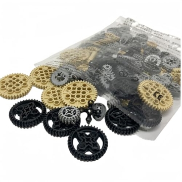Siellmy Technik Ersatzteile Set, 120 Stück Technik Getriebe Zahnrad Zahnstange Technic Klemmbausteine Getriebe Zahnräder Differential Teile Steine Bausteine Bausatz - 7