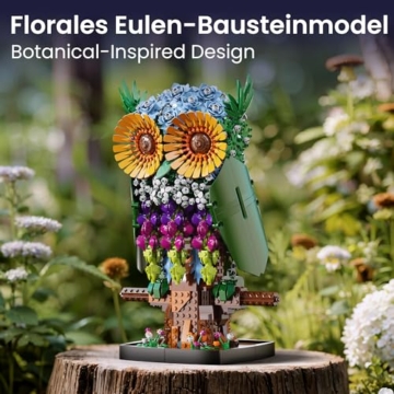 Sillbird Blumen Eule Bausatz, Botanisches Tiermodell zum Bauen für Erwachsene & Kinder ab 10 Jahren, Kreatives Deko-Set für Wohnzimmer & Büro, Geschenkidee für Pflanzen- & Eulenliebhaber, 1215 Teile - 3
