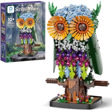 Sillbird Blumen Eule Bausatz, Botanisches Tiermodell zum Bauen für Erwachsene & Kinder ab 10 Jahren, Kreatives Deko-Set für Wohnzimmer & Büro, Geschenkidee für Pflanzen- & Eulenliebhaber, 1215 Teile - 1