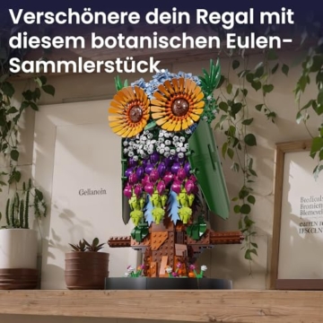 Sillbird Blumen Eule Bausatz, Botanisches Tiermodell zum Bauen für Erwachsene & Kinder ab 10 Jahren, Kreatives Deko-Set für Wohnzimmer & Büro, Geschenkidee für Pflanzen- & Eulenliebhaber, 1215 Teile - 5