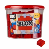 Simba 104114111 - Blox, 100 rote Bausteine für Kinder ab 4 Jahren, 4er Steine, inklusive Dose, hohe Qualität, vollkompatibel mit vielen anderen Herstellern - 1