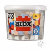 Simba 104114113 - Blox, 100 weiße Bausteine für Kinder ab 3 Jahren, 4er Steine, inklusive Dose, hohe Qualität, vollkompatibel mit vielen anderen Herstellern