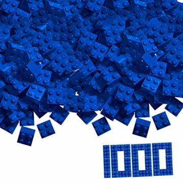 Simba 104114118 - Blox, 1000 blaue Bausteine für Kinder ab 3 Jahren, 4er Steine, im Karton, vollkompatibel mit vielen anderen Herstellern - 1