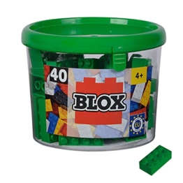 Simba 104114537 - Blox, 40 grüne Bausteine für Kinder ab 3 Jahren, 8er Steine, in Dose, hohe Qualität, vollkompatibel mit vielen anderen Herstellern - 1