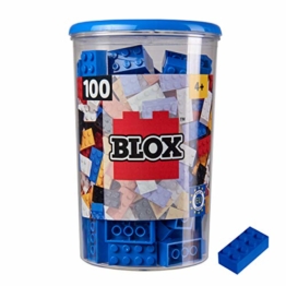 Simba 104118906 - Blox, 100 blaue Bausteine für Kinder ab 3 Jahren, 8er Steine, inklusive Dose, hohe Qualität, vollkompatibel mit vielen anderen Herstellern - 1