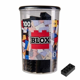 Simba 104118916 - Blox, 100 schwarze Bausteine für Kinder ab 3 Jahren, 8er Steine, inklusive Dose, hohe Qualität, vollkompatibel mit vielen anderen Herstellern - 1