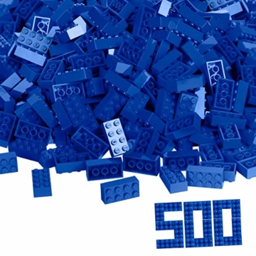 Simba 104118925 - Blox, 500 blaue Bausteine für Kinder ab 3 Jahren, 8er Steine, im Karton, vollkompatibel mit vielen anderen Herstellern - 1