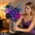 Sitodier Blumenstrauß-Bausatz, botanisches BAU-Spielzeug für Mädchen mit violetten und schwarzen Rosen, Geschenk für Erwachsene Frauen Ehefrauen Freundinnen Mütter, Dekoration für das Homeoffice - 2