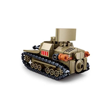 Sluban Klemmbausteine M38-B0709 SL95579, WWII - Leichter Ital. Panzer, Für Kinder ab 4 Jahren, (182 Teile) [B0709], Spielset , Klemmbausteine, Soldaten, mit Spielfigur, Army WWII - 2