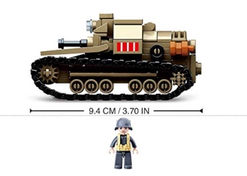 Sluban Klemmbausteine M38-B0709 SL95579, WWII - Leichter Ital. Panzer, Für Kinder ab 4 Jahren, (182 Teile) [B0709], Spielset , Klemmbausteine, Soldaten, mit Spielfigur, Army WWII - 3