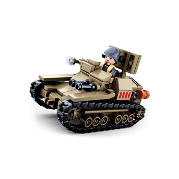 Sluban Klemmbausteine M38-B0709 SL95579, WWII - Leichter Ital. Panzer, Für Kinder ab 4 Jahren, (182 Teile) [B0709], Spielset , Klemmbausteine, Soldaten, mit Spielfigur, Army WWII - 1