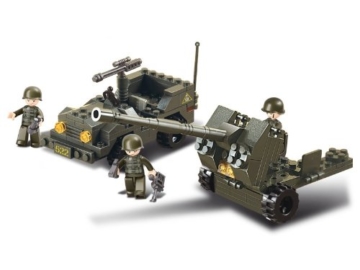 Sluban Klemmbausteine SL93850, Panzerabwehrkanone (138 Teile) [M38-B5900], Spielset , Klemmbausteine, Soldaten, mit Spielfigur, Army, Bunt - 1