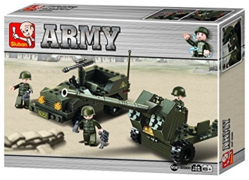 Sluban Klemmbausteine SL93850, Panzerabwehrkanone (138 Teile) [M38-B5900], Spielset , Klemmbausteine, Soldaten, mit Spielfigur, Army, Bunt - 7