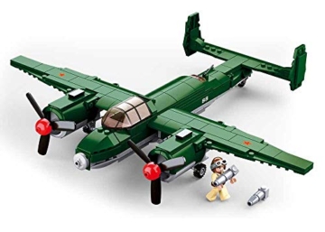 Sluban Klemmbausteine SL95559, WWII - Alliierter Bomber (312 Teile)[M38-B0688], Spielset, Klemmbausteine, Soldaten, mit Spielfigur, Army WWII, Multi Color - 4