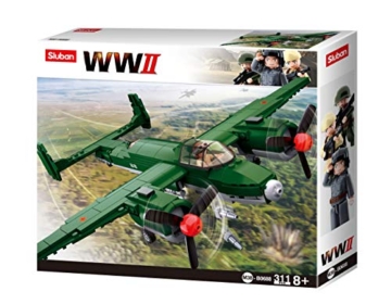 Sluban Klemmbausteine SL95559, WWII - Alliierter Bomber (312 Teile)[M38-B0688], Spielset, Klemmbausteine, Soldaten, mit Spielfigur, Army WWII, Multi Color - 5