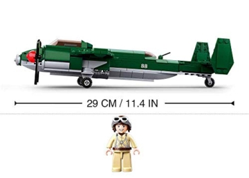 Sluban Klemmbausteine SL95559, WWII - Alliierter Bomber (312 Teile)[M38-B0688], Spielset, Klemmbausteine, Soldaten, mit Spielfigur, Army WWII, Multi Color - 6