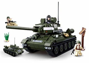Sluban Klemmbausteine SL95560, WWII - Mittlerer All. Panzer M38-B0689 , Spielset , Klemmbausteine, Soldaten, mit Spielfigur, Army WWII Multi Color - 2