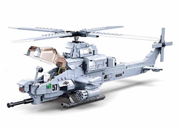 Sluban Klemmbausteine SL95708, Kampfhelikopter IV (482 Teile) [M38-B0838], Spielset , Klemmbausteine, Soldaten, mit Spielfigur, Army, bunt - 2