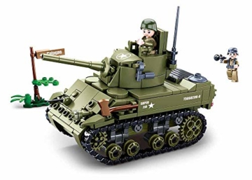 Sluban Klemmbausteine SL95716, WWII - Leichter All. Panzer (344 Teile)[M38-B0856], Spielset , Klemmbausteine, Soldaten, mit Spielfigur, Army WWII, bunt - 1