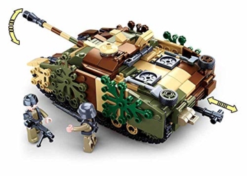 Sluban Klemmbausteine SL95718, WWII - Deutscher Jagdpanzer [M38-B0858], Spielset , Klemmbausteine, Soldaten, mit Spielfigur, Army WWII, bunt - 2