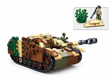 Sluban Klemmbausteine SL95718, WWII - Deutscher Jagdpanzer [M38-B0858], Spielset , Klemmbausteine, Soldaten, mit Spielfigur, Army WWII, bunt - 3