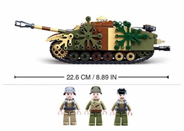 Sluban Klemmbausteine SL95718, WWII - Deutscher Jagdpanzer [M38-B0858], Spielset , Klemmbausteine, Soldaten, mit Spielfigur, Army WWII, bunt - 4
