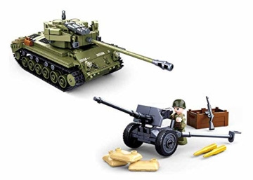 Sluban Klemmbausteine SL95720, WWII - Mittlerer All. Panzer II (2in1) [M38-B0860], Spielset , Klemmbausteine, Soldaten, mit Spielfigur, Army WWII, bunt - 2